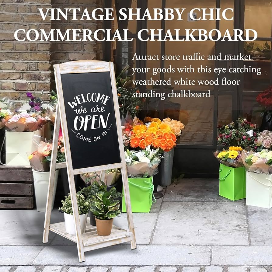 Amazon.com: MyGift Shabby Whitewashed Wood A-Frame